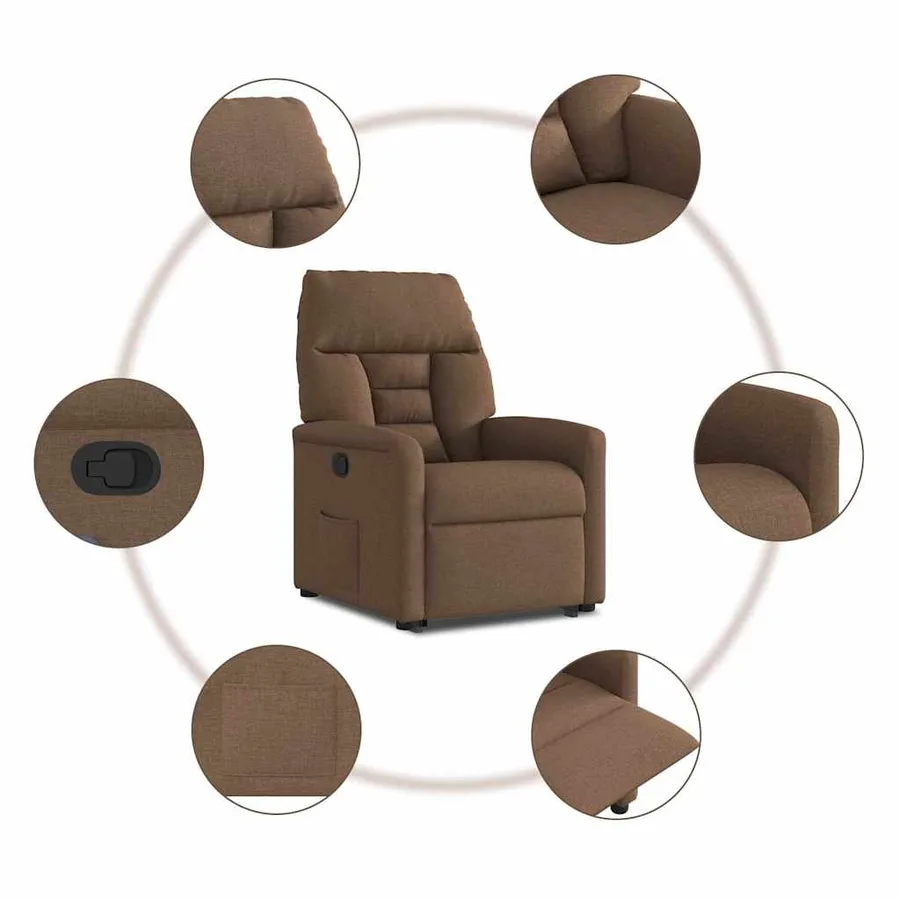 Fauteuil inclinable Marron Tissu - 10
