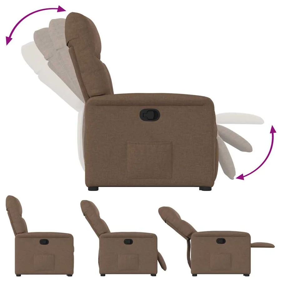 Fauteuil inclinable Marron Tissu - 8
