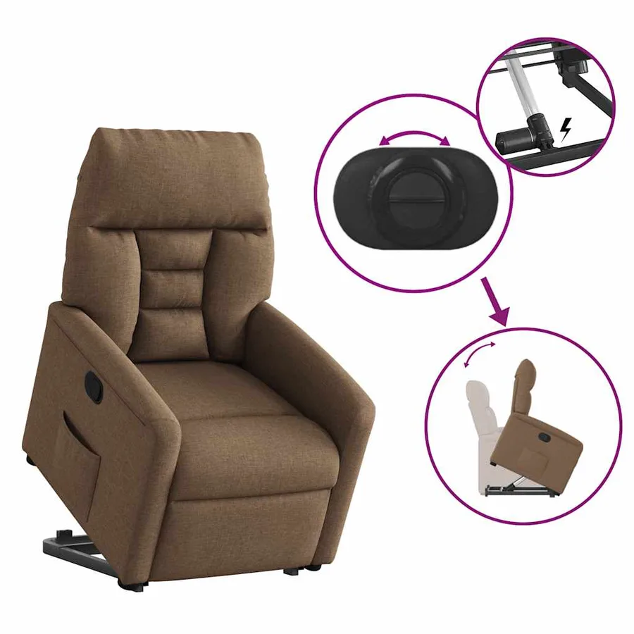 Fauteuil inclinable Marron Tissu - 9