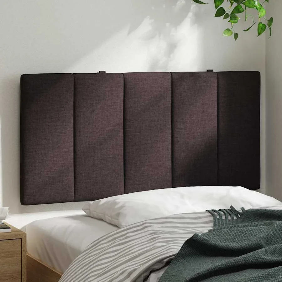 Coussin de tête de lit Hanko marron foncé 100 cm tissu - 3
