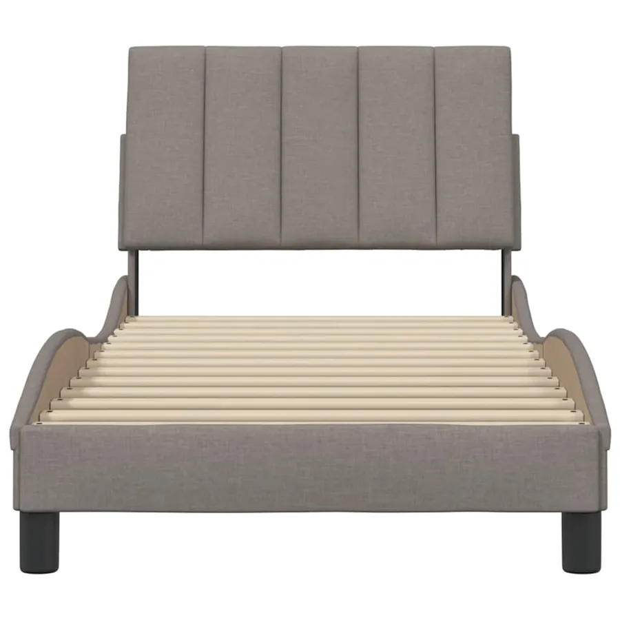 Cadre de lit sans matelas Hanko taupe 90x200 cm tissu - 5
