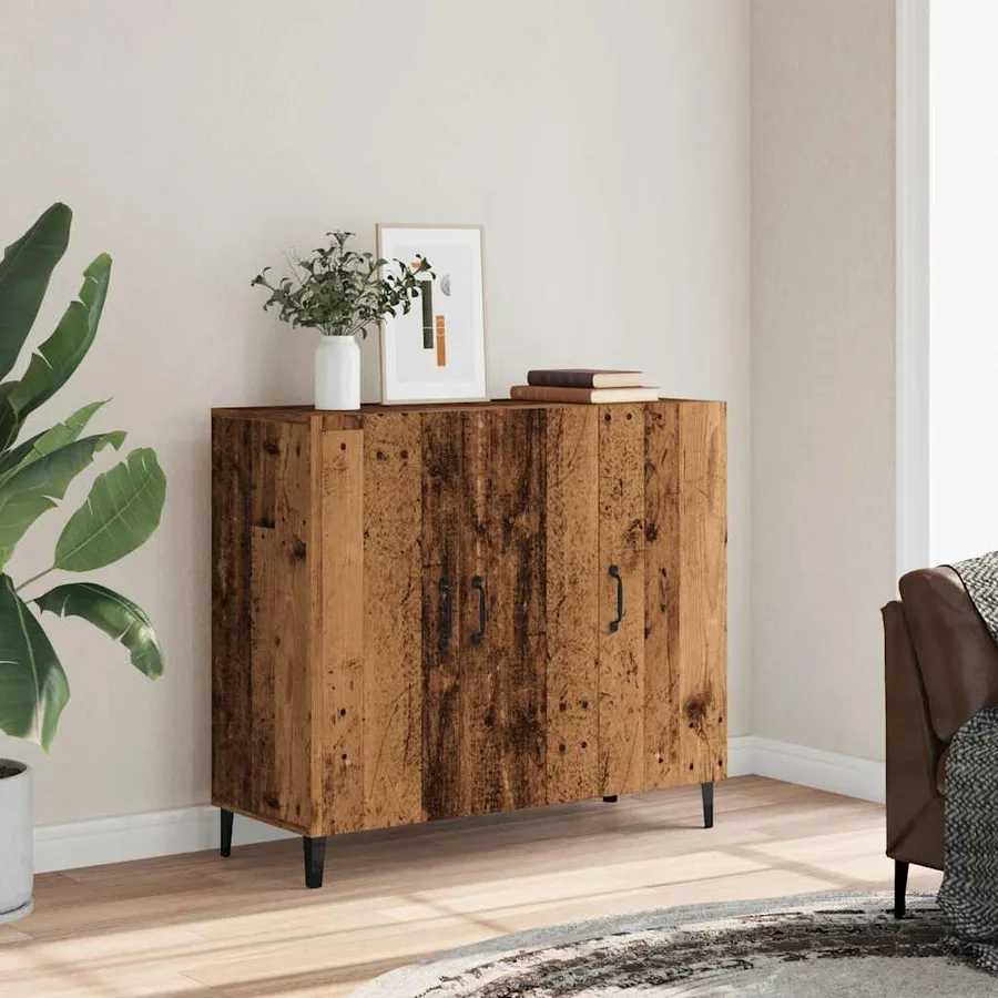 Buffet vieux bois 90x34x80 cm bois d'ingénierie - 3