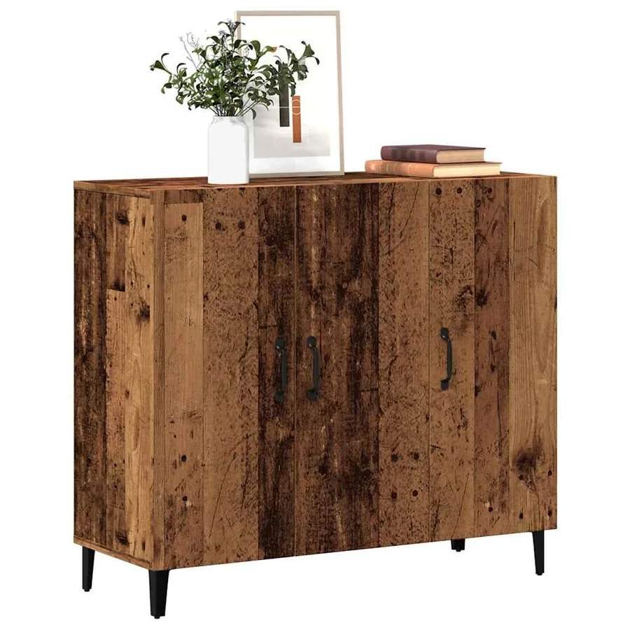 Buffet vieux bois 90x34x80 cm bois d'ingénierie - 4
