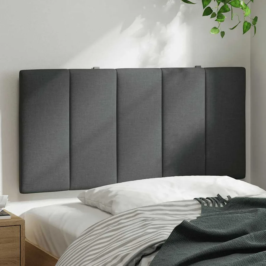 Coussin de tête de lit Hanko gris foncé 100 cm tissu - 3