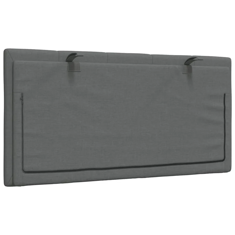 Coussin de tête de lit Hanko gris foncé 100 cm tissu - 6