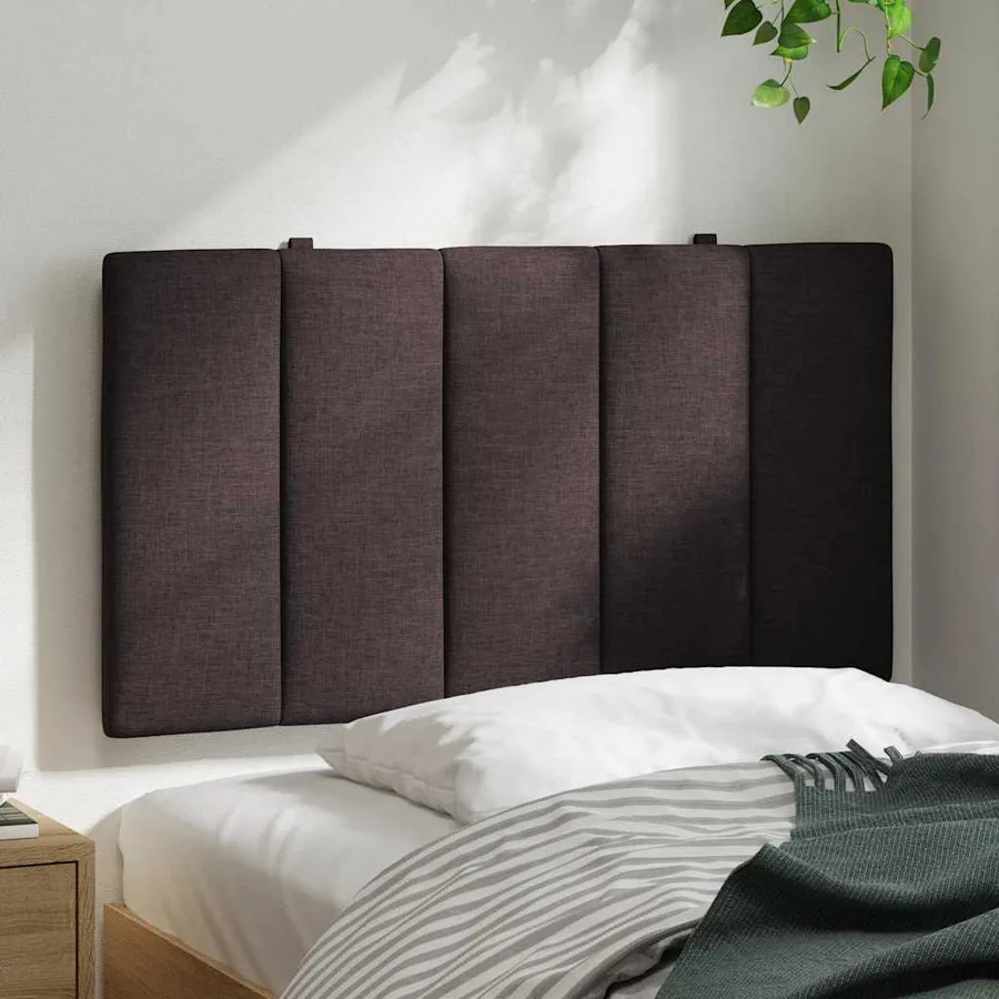 Coussin de tête de lit Hanko marron foncé 80 cm tissu - 3