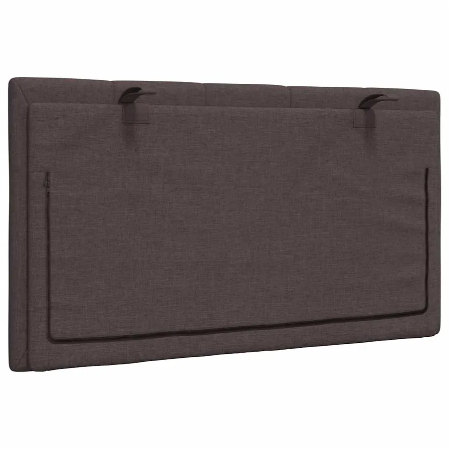 Coussin de tête de lit Hanko marron foncé 80 cm tissu - 6