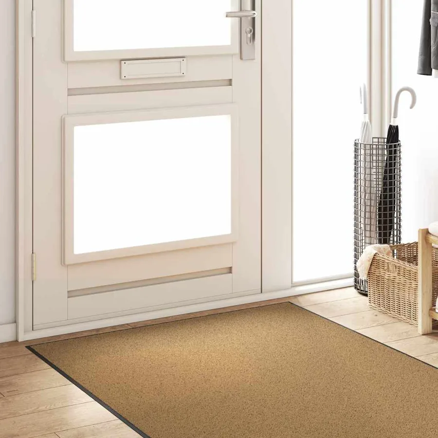 Tapis d'entrée Crème et noir 120 x 300 cm Polyamide et PVC - 3