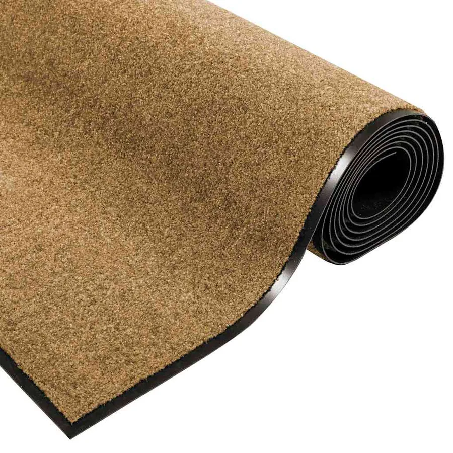 Tapis d'entrée Crème et noir 120 x 300 cm Polyamide et PVC - 5
