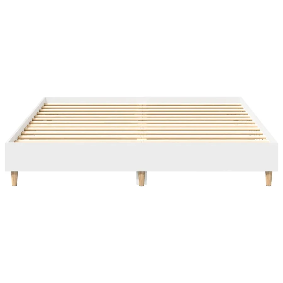 Cadre de lit sans matelas blanc 140x200 cm bois d'ingénierie - 5