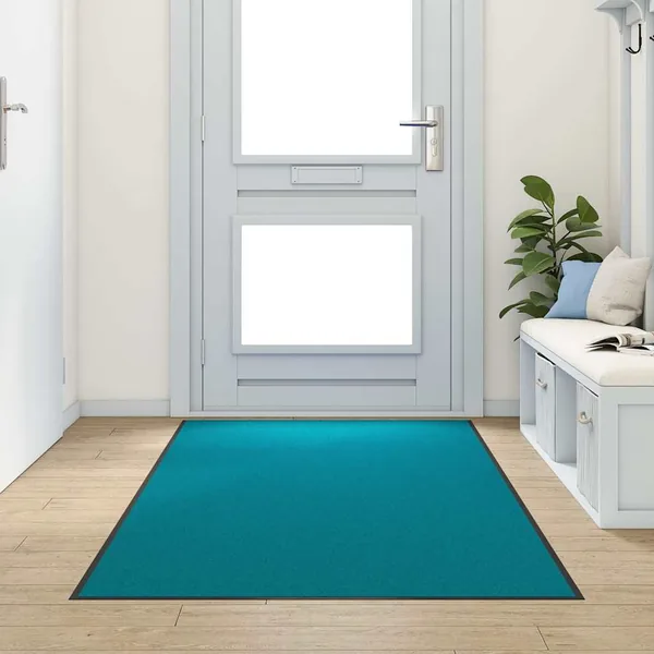 Tapis d'entrée Autre Cyan et Noir 120 x 250 cm Polyamide et PVC