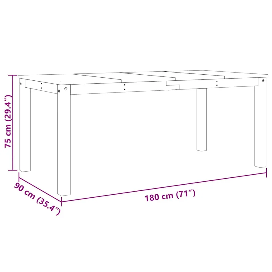 Ensemble à manger PANAMA 4 pcs gris bois de pin massif - 15