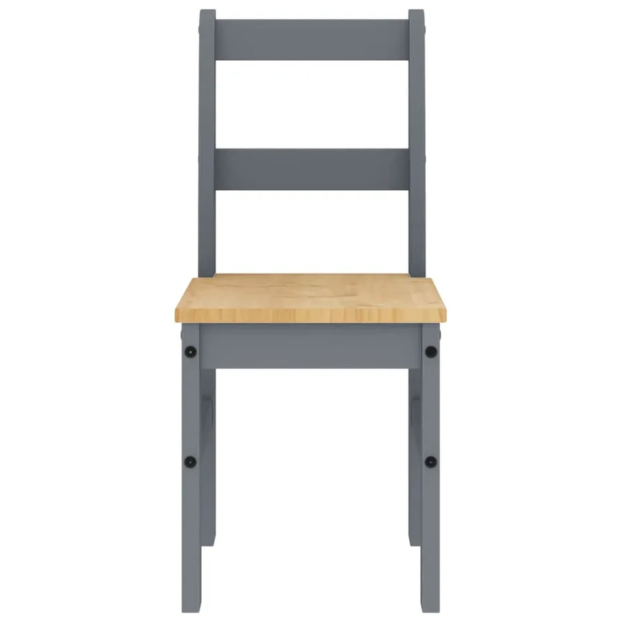 Ensemble à manger PANAMA 5 pcs gris bois de pin massif - 9