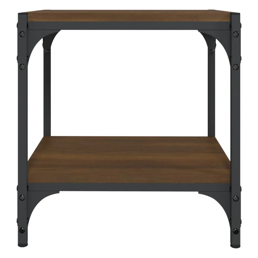 Meuble TV Chêne marron 40x33x41 cm Bois d'ingénierie et acier - 4