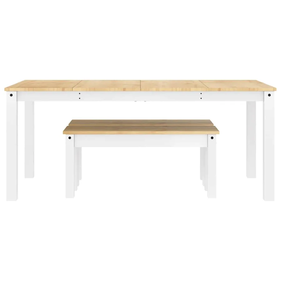 Ensemble à manger PANAMA 3 pcs blanc bois de pin massif - 7