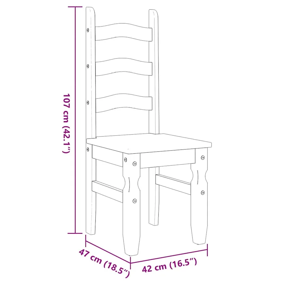 Ensemble à manger PANAMA 7 pcs blanc bois de pin massif - 13