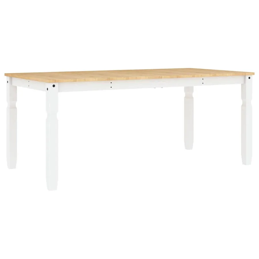 Ensemble à manger PANAMA 7 pcs blanc bois de pin massif - 5