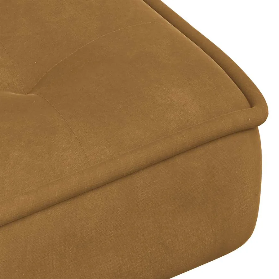 Chaise de relaxation avec tabouret Marron Velours - 10