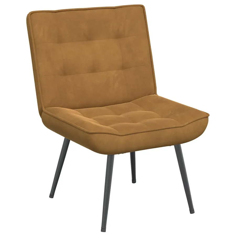 Chaise de relaxation avec tabouret Marron Velours - 4