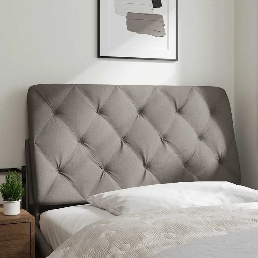 Coussin de tête de lit taupe 100 cm tissu - 2