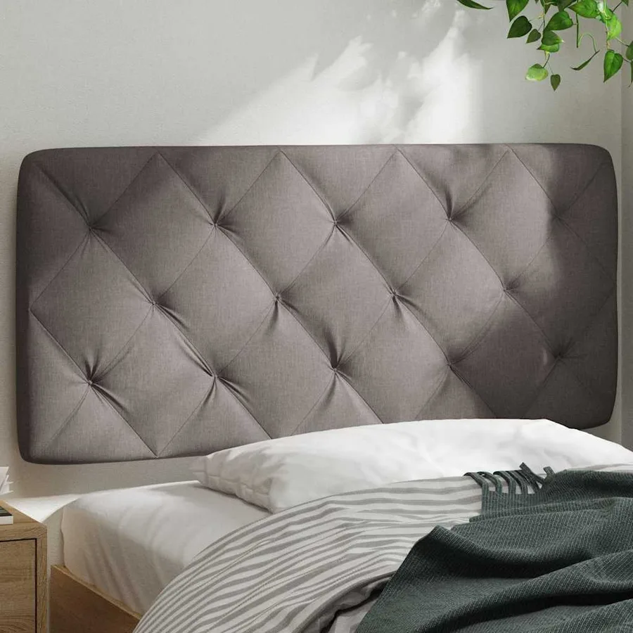 Coussin de tête de lit taupe 100 cm tissu - 3