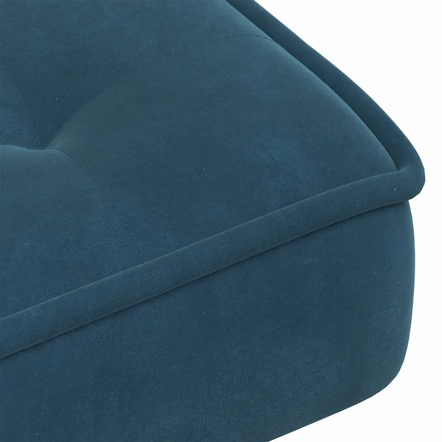 Chaise de relaxation avec tabouret Bleu Velours - 10