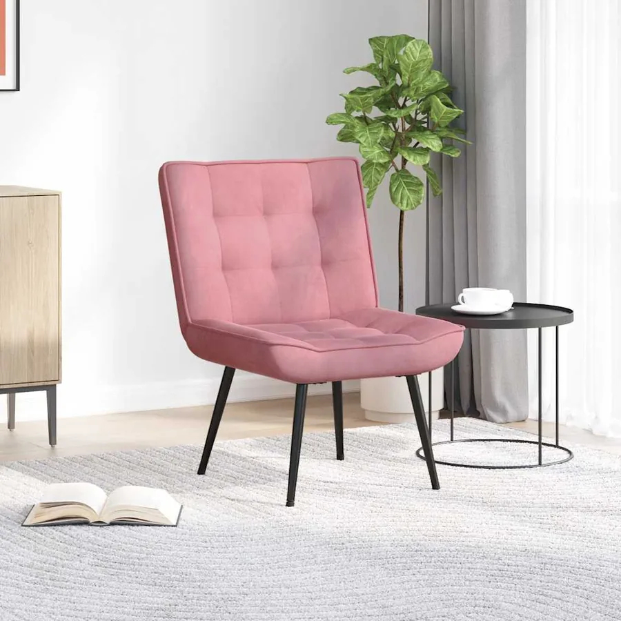 Chaise de relaxation rose 64x74x84 cm velours