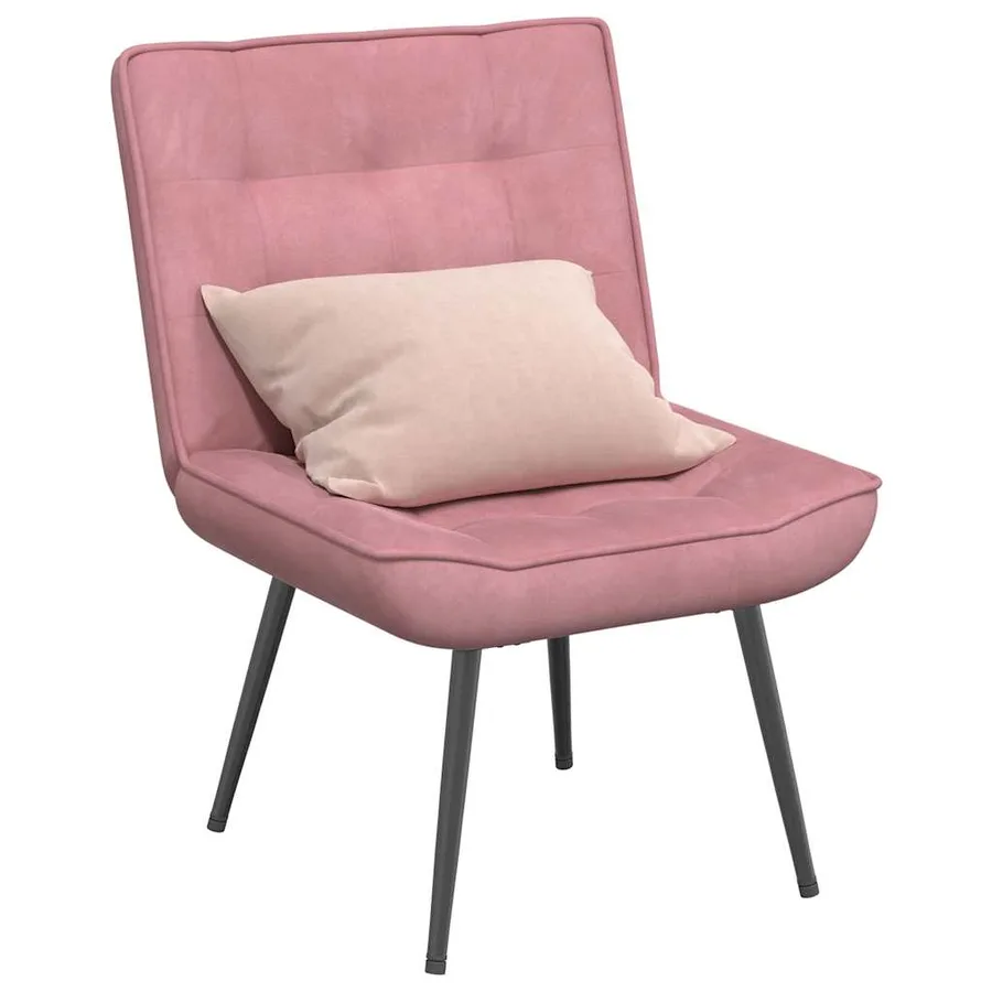 Chaise de relaxation rose 64x74x84 cm velours - 3