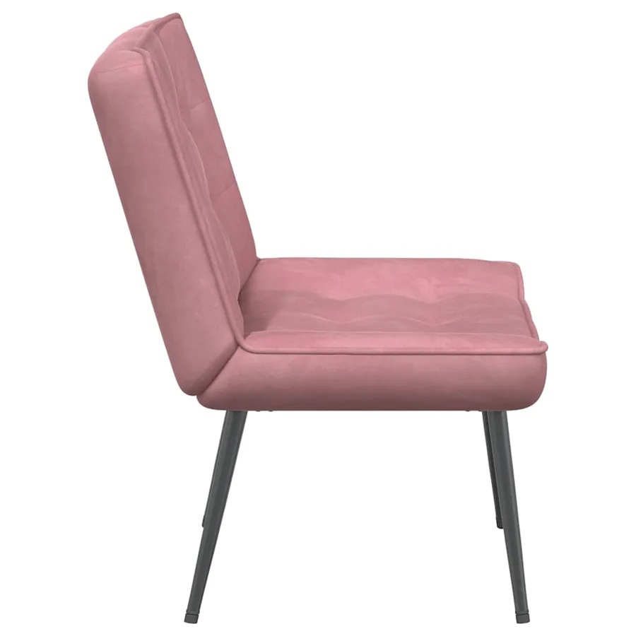Chaise de relaxation rose 64x74x84 cm velours - 5