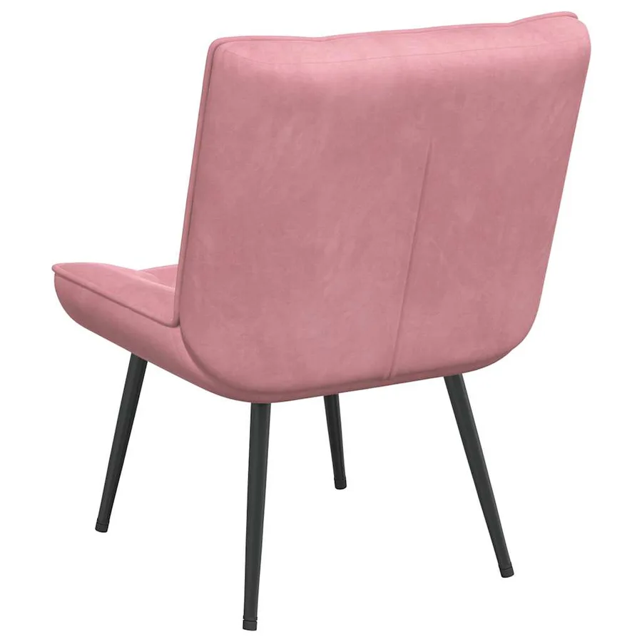 Chaise de relaxation rose 64x74x84 cm velours - 6