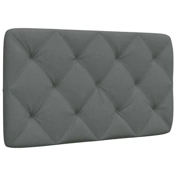 Coussin de tête de lit gris foncé 80 cm tissu