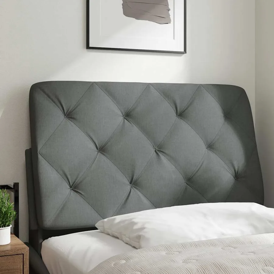Coussin de tête de lit gris foncé 80 cm tissu - 2