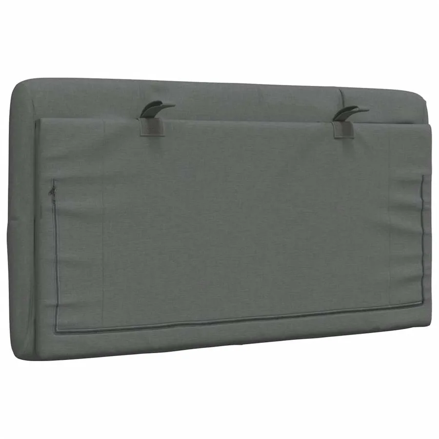 Coussin de tête de lit gris foncé 80 cm tissu - 6