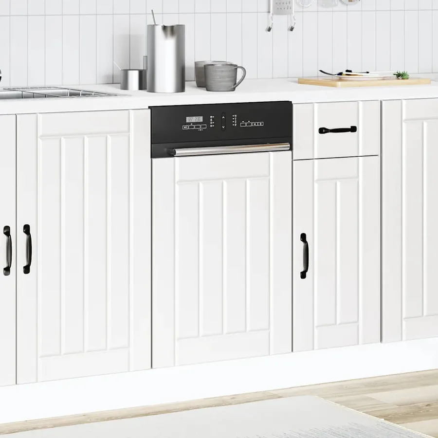Panneau de lave-vaisselle Lucca blanc bois d'ingénierie - 3