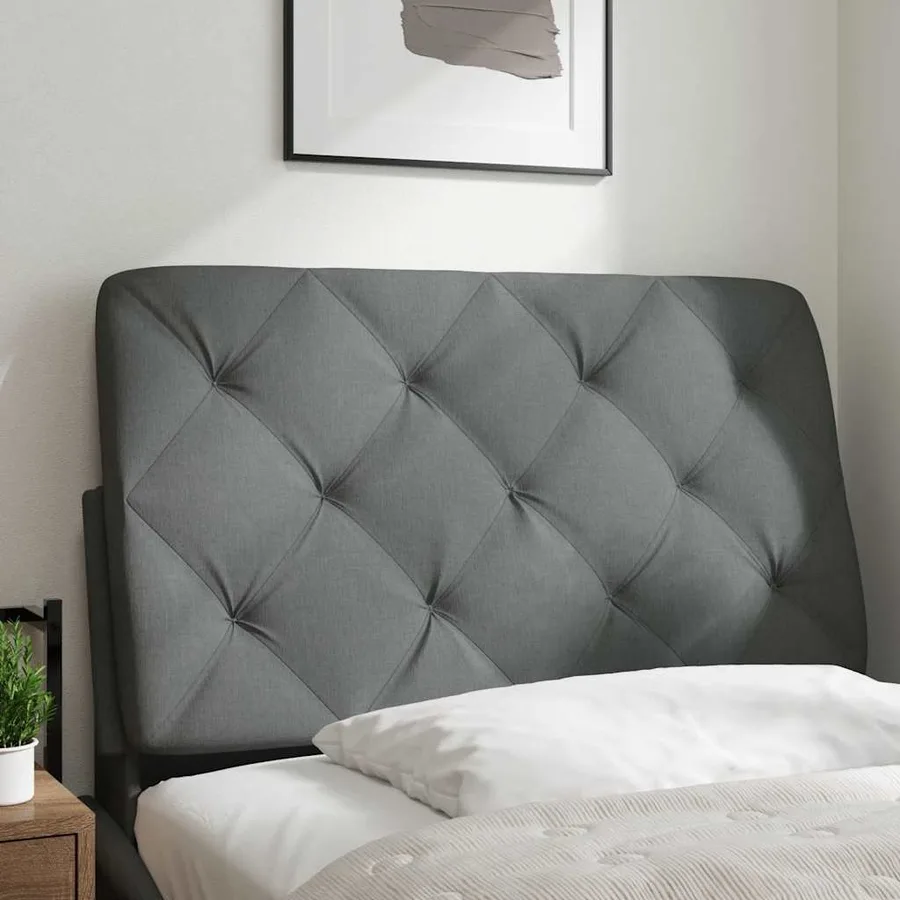 Coussin de tête de lit gris foncé 90 cm tissu - 2