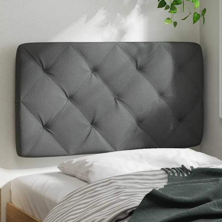 Coussin de tête de lit gris foncé 90 cm tissu - 3