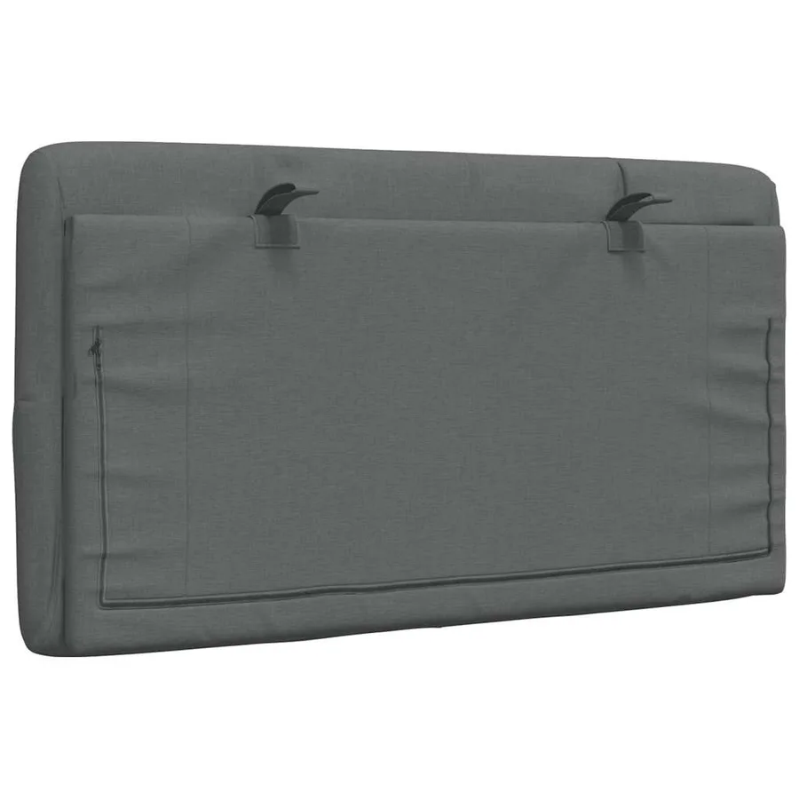 Coussin de tête de lit gris foncé 90 cm tissu - 6