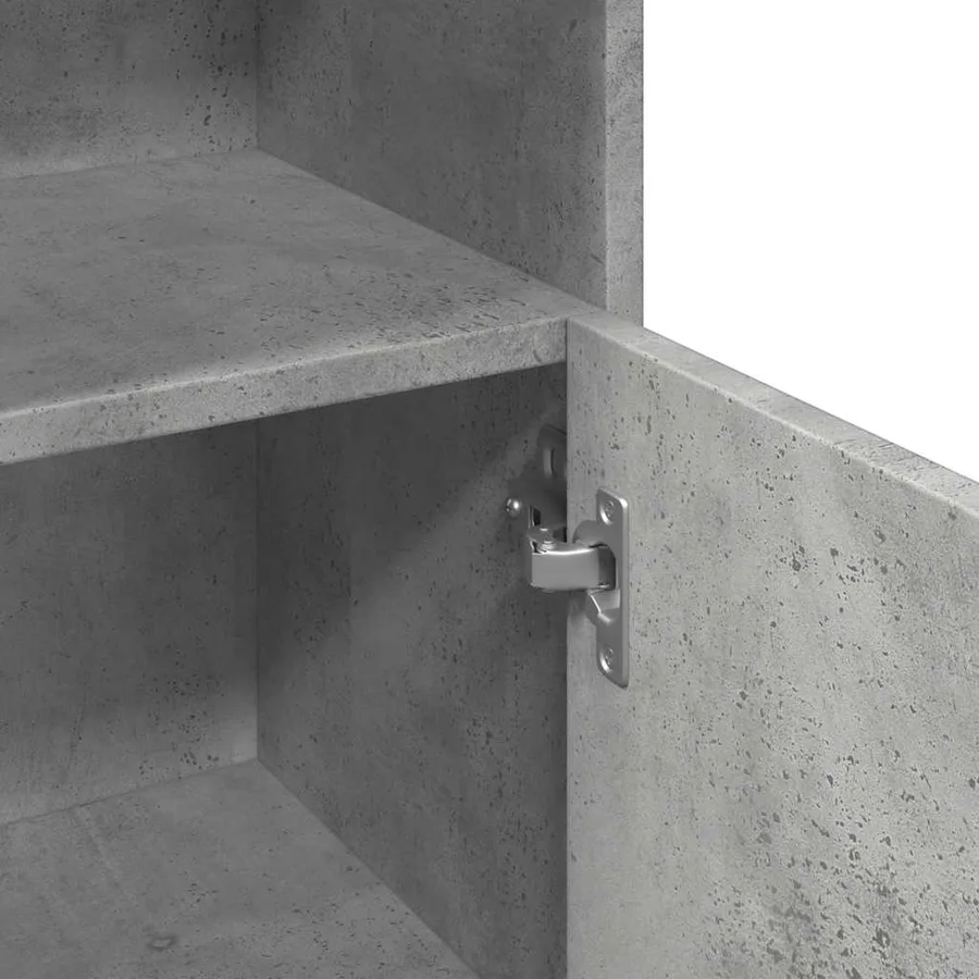 Armoire de salle de bain Gris béton 30x30x95 cm Aggloméré - 9