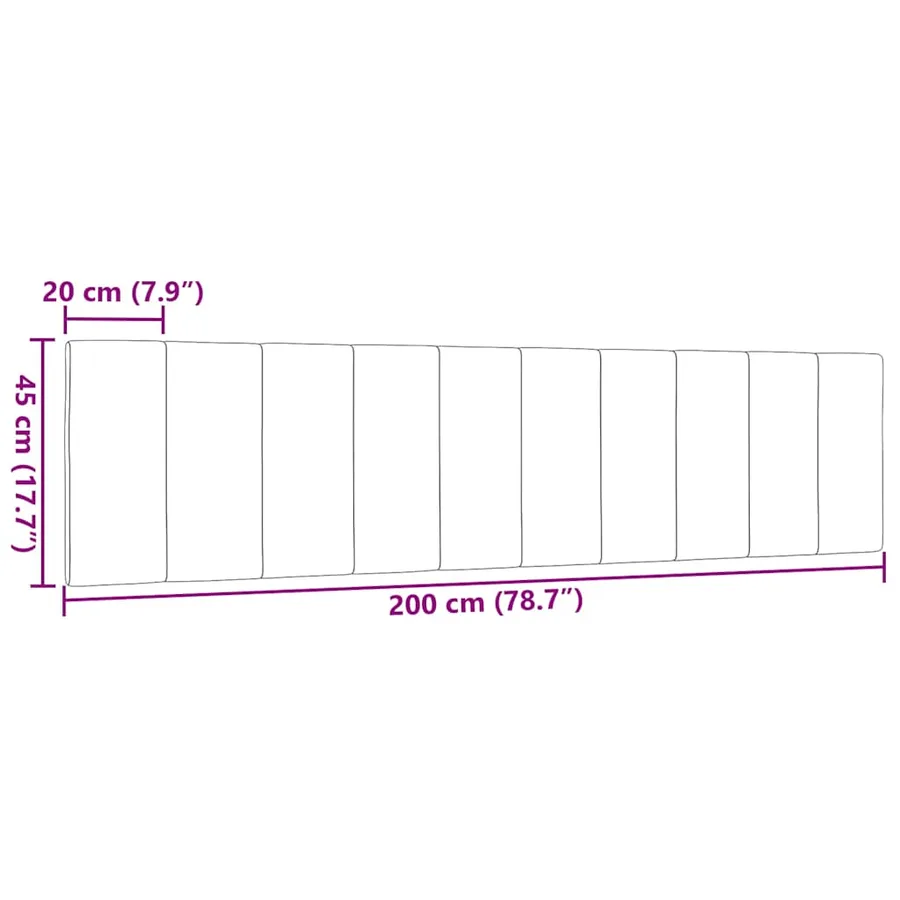 Coussin de tête de lit Hanko noir 200 cm tissu - 9
