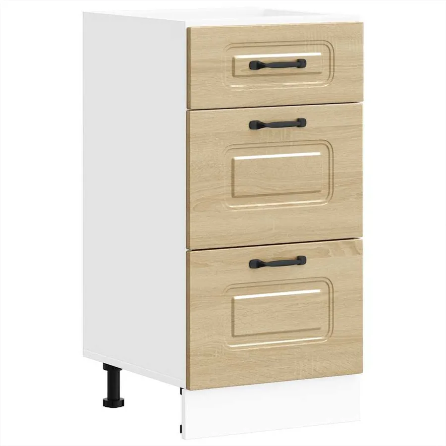 Meuble bas de cuisine « Kalmar » Bois d'ingénierie blanc brillant - 2