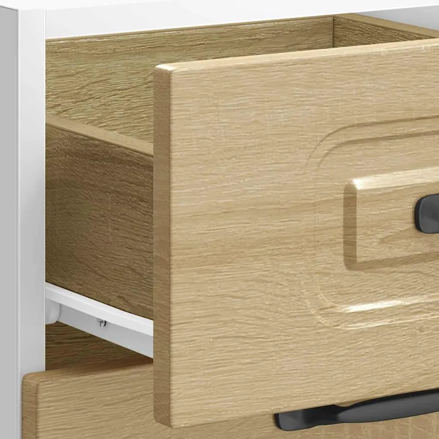 Meuble bas de cuisine « Kalmar » Bois d'ingénierie blanc brillant - 9