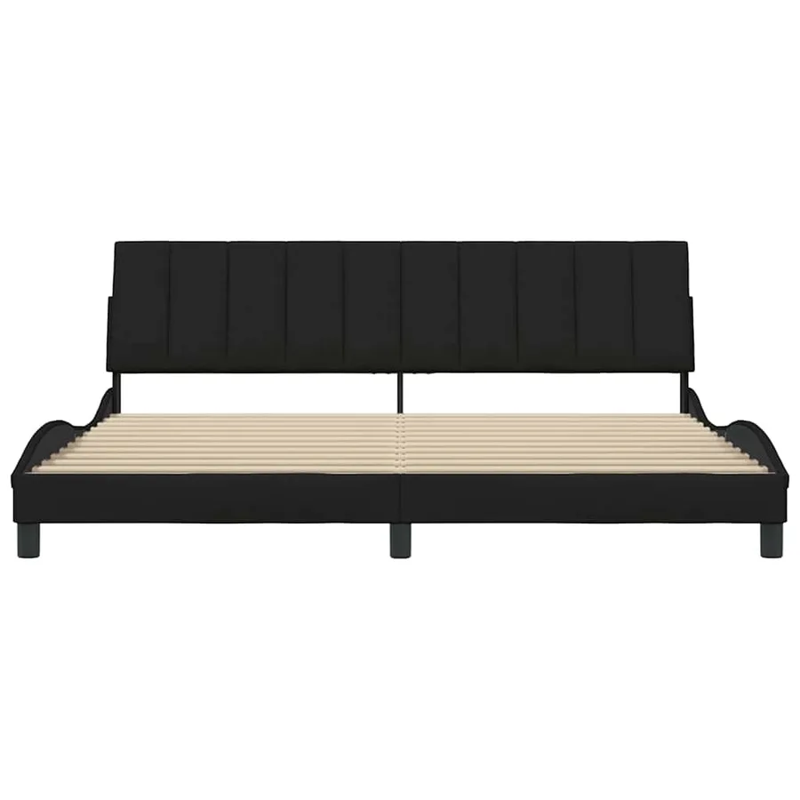 Cadre de lit sans matelas Hanko noir 200x200 cm tissu - 4