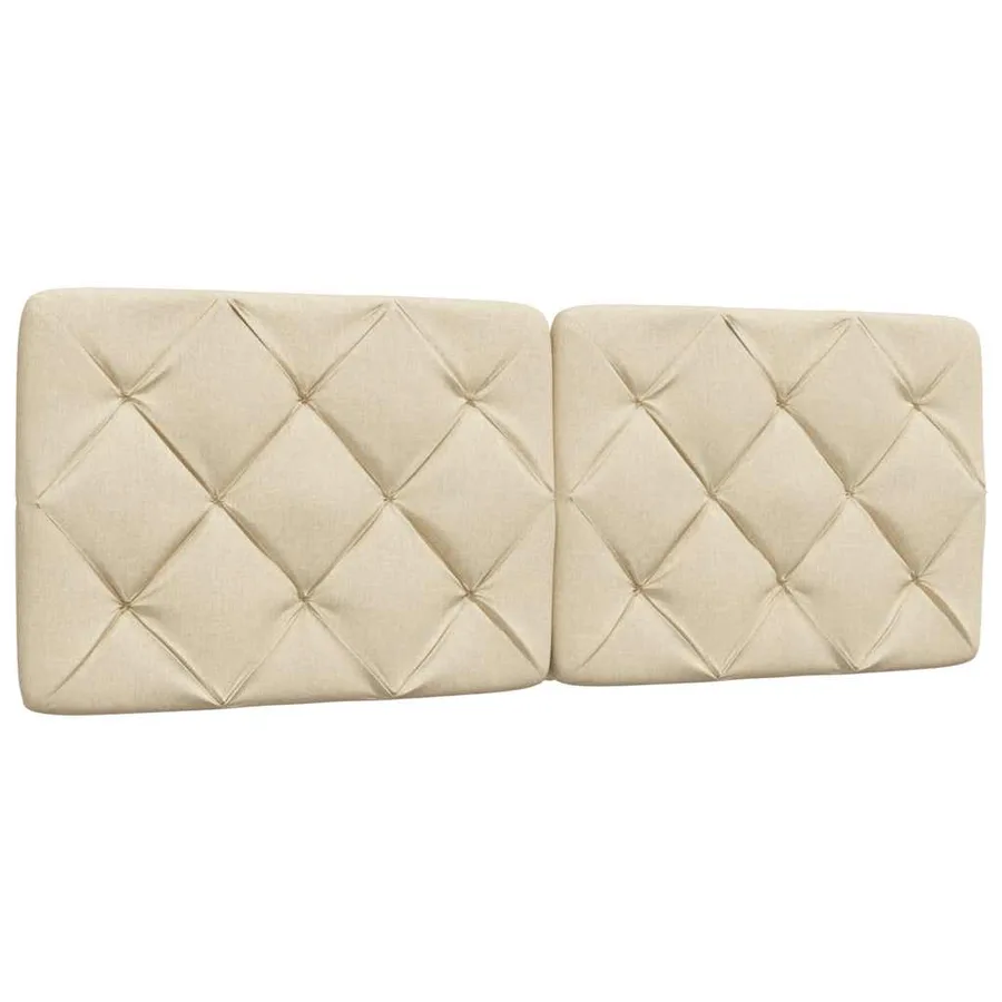 Lit avec matelas crème 140x200 cm tissu - 9