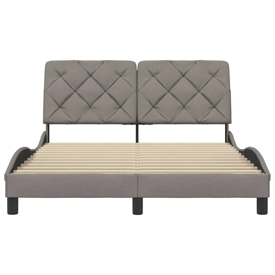 Cadre de lit sans matelas taupe 140x190 cm tissu - 5