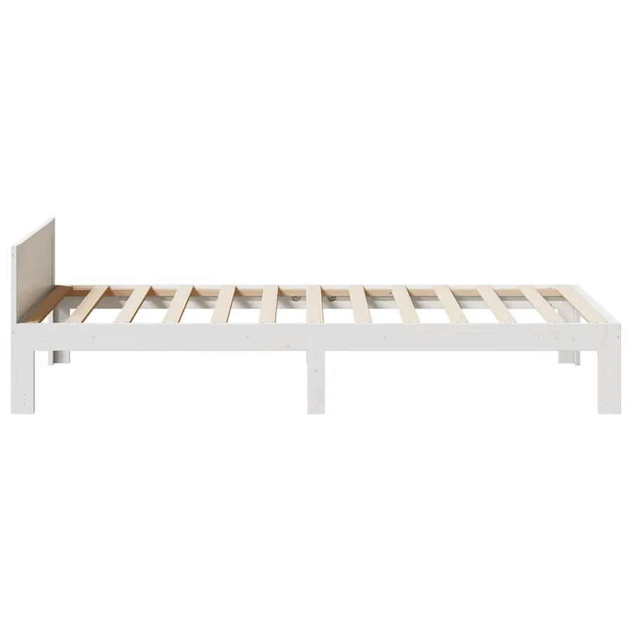 Cadre de lit sans matelas blanc 90x200 cm bois de pin massif - 6
