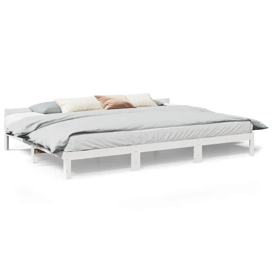 Cadre de lit familial sans matelas blanc 270x200 cm - 2