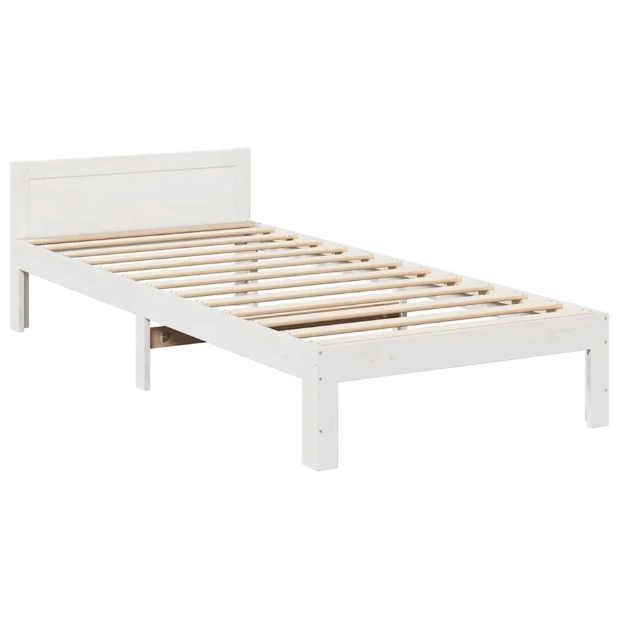 Cadre de lit familial sans matelas blanc 270x200 cm - 3