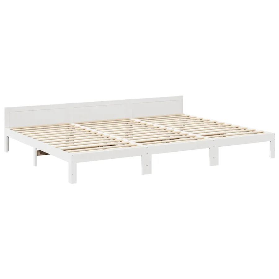 Cadre de lit familial sans matelas blanc 270x200 cm - 6
