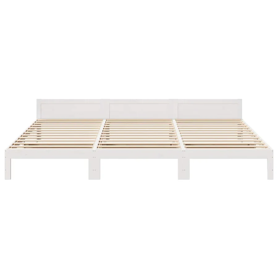 Cadre de lit familial sans matelas blanc 270x200 cm - 7