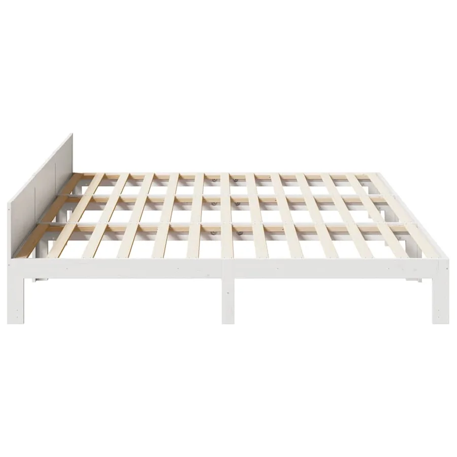 Cadre de lit familial sans matelas blanc 270x200 cm - 8